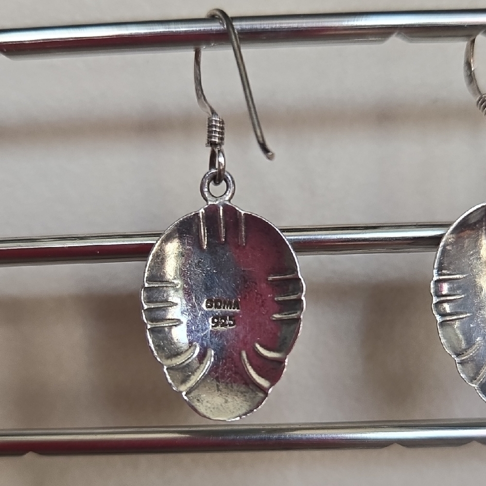 Vintage Soma 925 Sterling Silver Earrings with Turquoise Accent - Picture 3 of 5